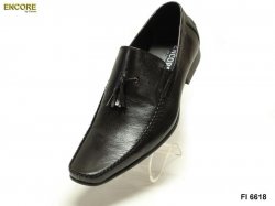 Encore By Fiesso Black Genuine Leather Loafer Shoes FI6618