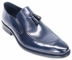 Carrucci Navy Genuine Leather Shoes KS099-714.