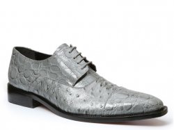 Giorgio Brutini "Hearst" Gray Crocodile / Ostrich Print Shoes 21090