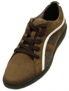 Encore by Fiesso Brown Genuine Leather Casual Sneakers FI4019