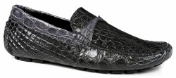 Mauri "3113/1" Charcoal Grey / Medium Grey Genuine Crocodile Flank Dress Shoes.