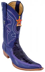 Los Altos Purple Genuine Braid Stitch Eel W / Deer 6X Pointed Toe Cowboy Boots 96TR0826