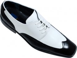 Giorgio Brutini Black / White Genuine Calfskin Wing-Tip Shoes 173611