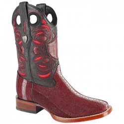 Wild West Burgundy Genuine Stingray Cowboy Boots 28241106