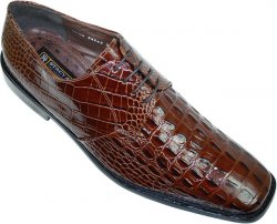Stacy Adams "Merrick" Cognac Hornback Alligator Print Shoes