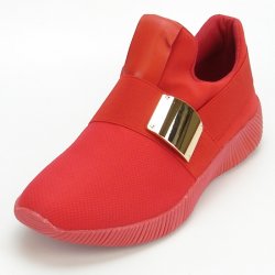 Encore By Fiesso Red Genuine PU Leather Light Top Sneakers FI2313.