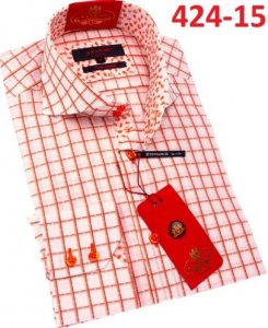 Axxess Multi Cotton Modern Fit Dress Shirt With Button Cuff 424-15