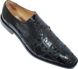 David Eden "Mr. T" Black Genuine Crocodile / Lizard Shoes