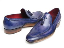 Blue / Purple loafer shoe with tassle