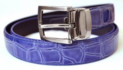 Serpi Purple Alligator Print Genuine Leather Belt F9/30