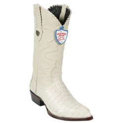 Wild West Winterwhite Genuine Caiman Tail J Toe Cowboy Boots 2990104