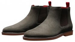 Tayno "Beatle" Charcoal Grey Vegan Suede Casual Chelsea Boots