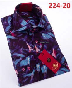 Axxess Multicolor Cotton Modern Fit Dress Shirt With Button Cuff 224-20.