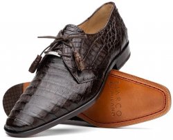 Marco Di Milano "Lacio" Brown Genuine Caiman Crocodile Dress Shoes