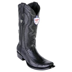 Wild West Black Genuine Lizard Dubai Toe Cowboy Boots 279F0705