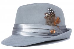 Bruno Capelo Silver Grey Wool Blend Fedora Dress Hat FD-215
