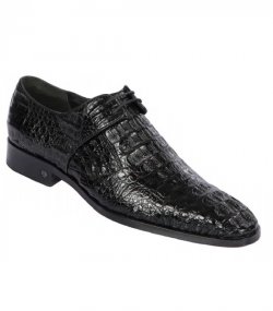 Lombardy Mens Black Genuine Caiman Hornback Dress Shoes ZlM020205