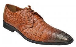 Los Altos Cognac / Black Faded All Over Genuine Hornback Crocodile Shoes 1ZV088257