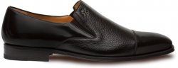 Mezlan "Milani'' Black Genuine Deerskin / Calfskin Cap Toe Loafers 18984.