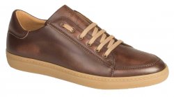Mezlan "Masi" 6458 Brown Genuine Burnished Italian Calfskin with Contrast Laces Sneakers.