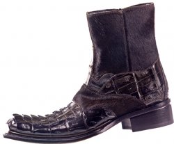 Mauri "Royal" 42746 Dark Brown Genuine Hornback Baby Crocodile / Marbleized Pony Hair Boots