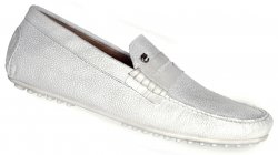 Mauri "Ravenna" 3128 White Genuine Baby Crocodile / Pebble Grain Casual Shoes