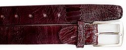 Belvedere ''2000'' Dark Burgundy All-Over Genuine Ostrich Leg Belt.