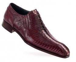 Mauri Ruby Red Genuine Stingray / Lizard Oxford Shoes.