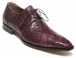 Mauri "Cardinale" 53125 Ruby Red / Grey Genuine All Over Alligator Hand-Painted Dress Shoes
