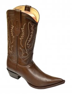 Los Altos Brown Genuine All-Over Deer Skin 3X Toe Cowboy Boots 958307