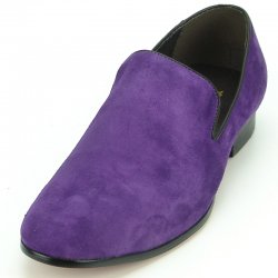 Fiesso Purple Genuine Suede Leather Loafer Shoes FI7216.