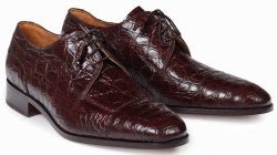 Mauri "Brunelleschi" 4598/1 Sport Rust Genuine Crocodile Flank Lace-up Dress Shoes.