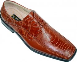 Stacy Adams "Fulbright" 24549 Cognac Alligator / Ostrich Print Shoes