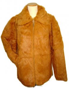 Bagazio Timberland Gold Genuine Full Skin Rabbit Fur Bomber Jacket MK323