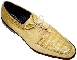 David Eden Diamond Collection "Sammy" Bone Crocodile/Lizard Shoes