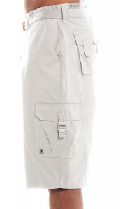 Stacy Adams Solid White Classic Fit Egyptian Cotton Cargo Shorts SA-302