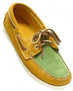 Fiesso Yellow / Green Genuine Suede Sneakers With White Stitching FI6512-S