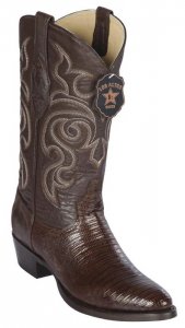 Los Altos Brown Genuine Teju Lizard Round Toe Cowboy Boots 650707