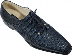 Fennix Italy 3253 Navy Blue All-Over Genuine Caiman Hornback Alligator Shoes