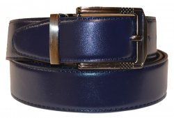 Serpi Navy Blue / Black Smooth Genuine Leather Reversible Wide Width Belt RP/35