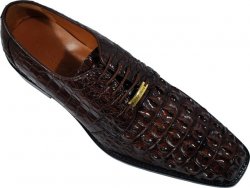 Belvedere "Marro" Brown All-Over Genuine Hornback Nile Crocodile Shoes