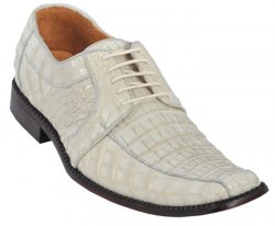 Los Altos WinterWhite Genuine All-Over Smooth Crocodile Shoes With Laces Style ZV061704