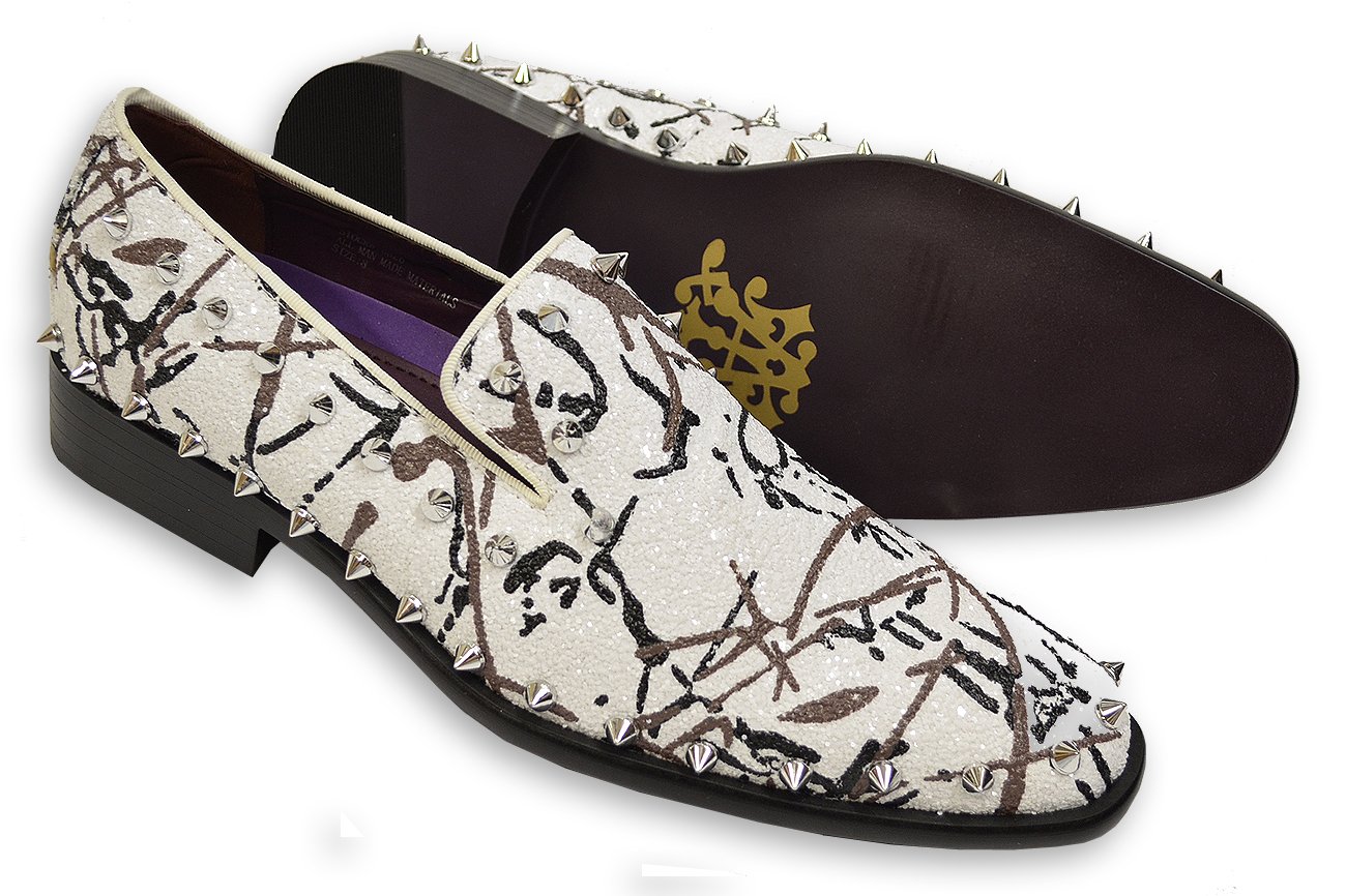 Antonio Cerrelli Silver Spike Dress Shoes