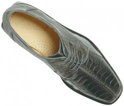 Belvedere "Marco" Grey All-Over Genuine Ostrich Shoes 714.