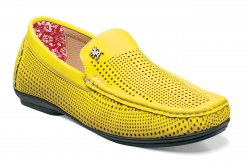 Stacy Adams "Pippin" Yellow Perforated Microsuede Loafer Shoes 25089-700