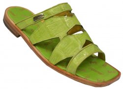 Mauri "1492" Lime Green Genuine Crocodile Sandals.