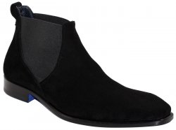 Emilio Franco "Leonardo" Black Genuine Suede Ankle Boots.