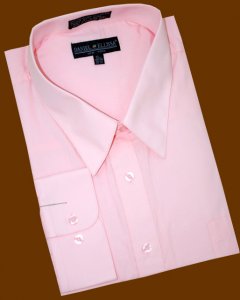 Daniel Ellissa Solid Pink Cotton Blend Dress Shirt With Convertible Cuffs DS3001