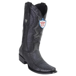 Wild West Sanded Black Genuine Lizard Dubai Toe Cowboy Boots 279F0774