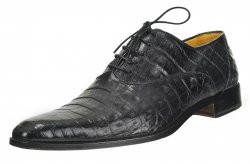 Mauri Black Genuine All Over Crocodile Oxford Shoes.